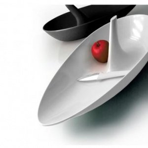 Ap-Peel - Obstschale mit Messer weiss P-