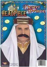 Arabischer Scheich Schleier weiss-gold