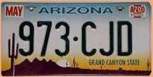 Arizona USA Autokennzeichen