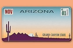 Arizona USA Deko PKW-Kennzeichen mit ind