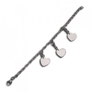 Armband Edelstahl 3 Herzen mit Gravur