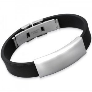 Armband Kautschuk mit Edelstahl