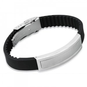 Armband Kautschuk mit Edelstahl