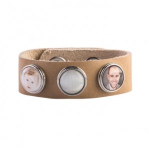 Armband Leder groß - Beige (2)