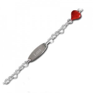 Armband Silber Herz mit Gravur - 8408