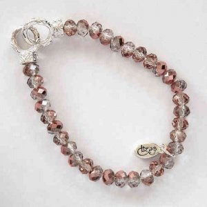 Armband lachs/kristall, Lizas