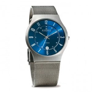 Armbanduhr Titan Slim blaues Zifferblatt