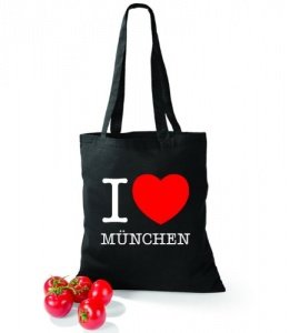 Artdiktat Baumwolltasche I love München 
