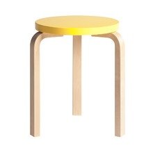 Artek - 60 Hocker, gelb lackiert/ Birke 