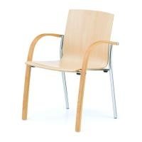 Athos 442-1 Stapelstuhl mit Formholzarml