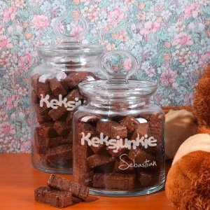 Aufbewahrungsdose aus Glas *Keksjunkie* 