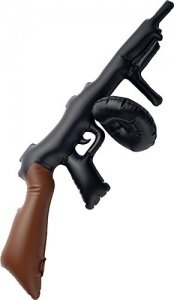 Aufblasbare Thompson-Maschinenpistole Schwarz 75cm, One Size