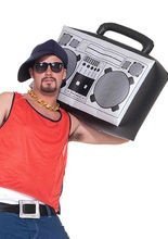Aufblasbarer Ghettoblaster schwarz-weiss