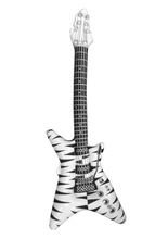 Aufblasgitarre V-Form schwarz-weiß