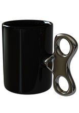 Aufzieh Kaffeebecher Silber/Schwarz