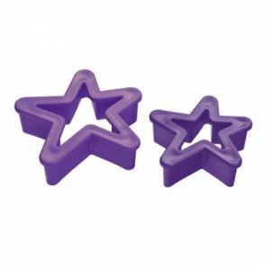 Ausstechform Sterne 2er Set solid pflaum