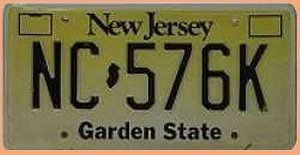 Auto Kennzeichen New Jersey