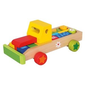 Auto mit Formklötzchen von Bino Holzspie