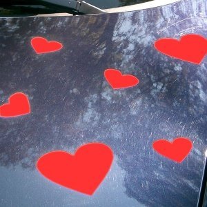 Autoaufkleber Herz, groß, rot