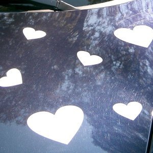 Autoaufkleber Herz, groß, weiß