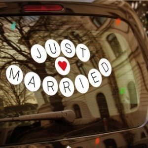 Autoaufkleber Just Married