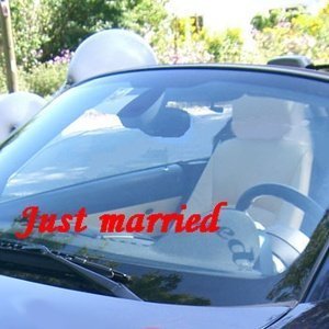 Autoaufkleber Just married, gerade, rot