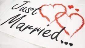 Autofahne Just Married