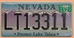 Autokennzeichen Nevada Protect Lake Taho
