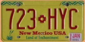 Autokennzeichen New Mexico