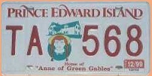 Autokennzeichen aus Canada Prince Edward