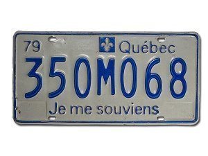 Autokennzeichen aus Kanada Quebec