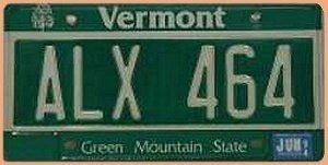 Autokennzeichen aus Vermont