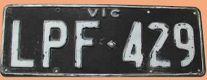 Autonummernschild aus Australien Victori