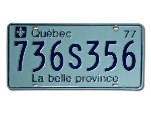 Autoschild aus Canada Quebec