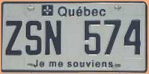Autoschild aus Canada Quebec