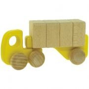 BAJO Holzspielzeug - LKW mit Klötzen gel
