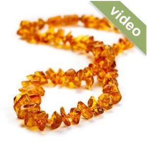 Baby Bernsteinkette "Splitter" Cognac St