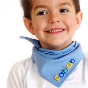 Baby Halstuch mit Namen hellblau