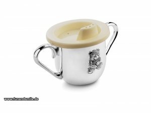 Baby Trinkbecher mit Bärchen - versilber