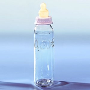 Babyflasche als Spardose für 50 Cents