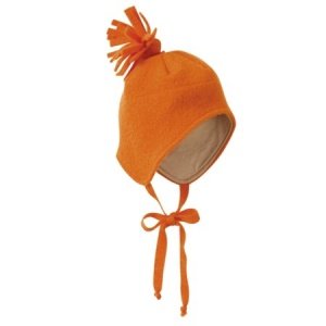 Babymütze Wolle orange Disana