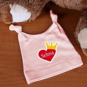 Babymütze rosa Herz und Krone