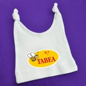 Babymütze wei?? mit Biene