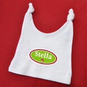 Babymütze wei?? mit Fliegenpilz