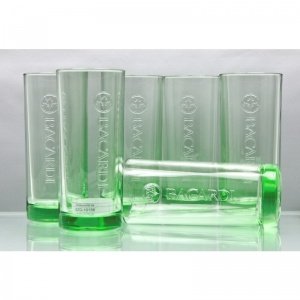 Bacardi Longdrink Glas grünes Glas 6 St.