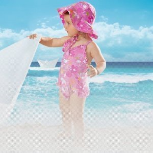 Badeanzug rosé mit UV Schutz 50+