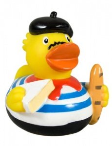 Badeente Frankreich mit Baguette