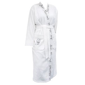 Bademantel Just Marrried, weiß, XL
