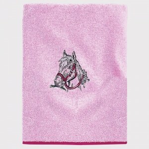 Badetuch "Pferde" pink