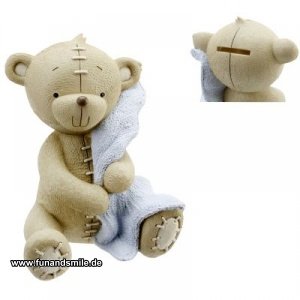 Bärchen Spardose  mit Decke  - Hell